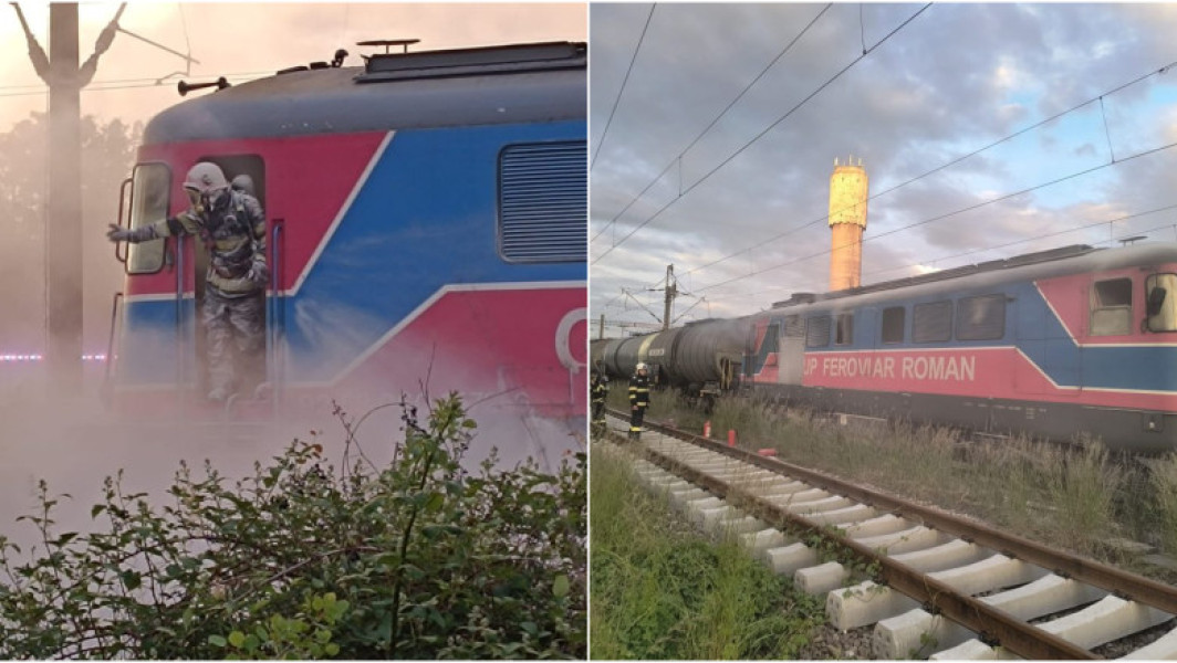 Incendiu la o locomotivă pe raza localității Valea Călugărească