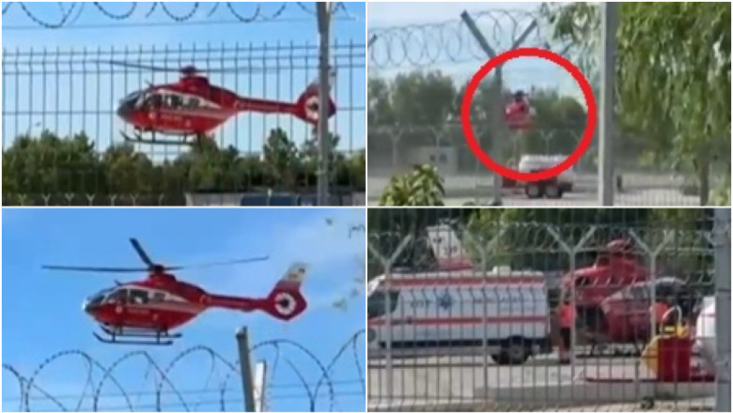Incident surprinzător la Târgu Jiu: elicopterul SMURD a fost nevoit să ajusteze locul de aterizare din cauza heliportului închis cu lacătul