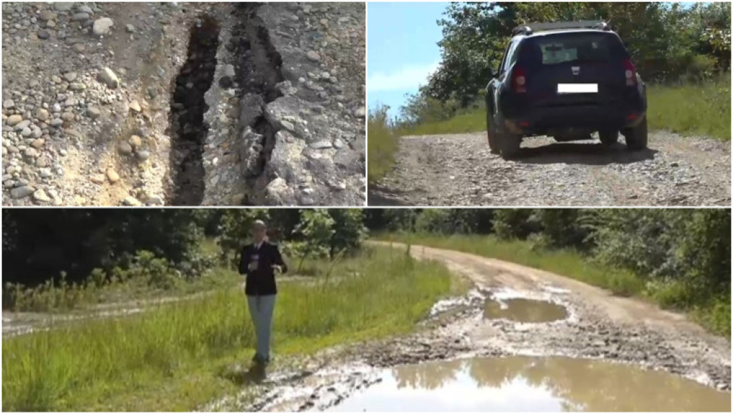 Drumul județean care leagă Gorjul de Vâlcea, afectat de ploi și nepăsare