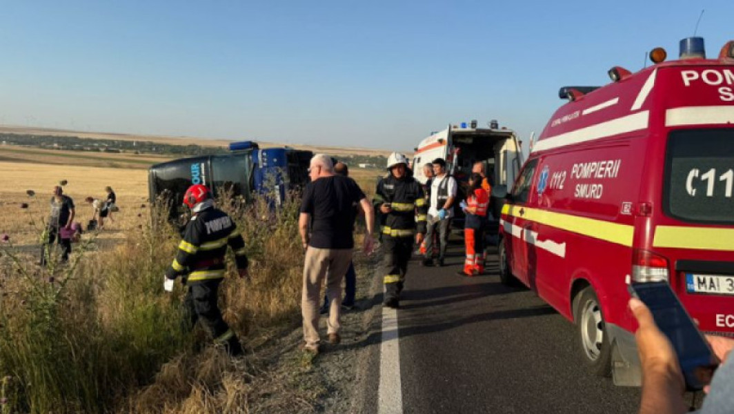 accident grav în județul constanța: autocar răsturnat și plan roșu de intervenție