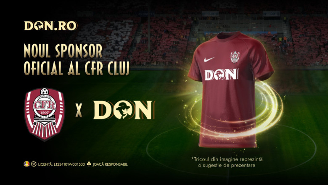 don.ro devine sponsor oficial al clubului CFR 1907 Cluj