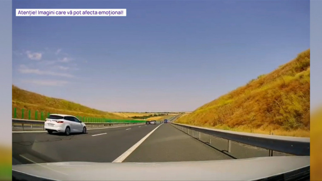 Carambol pe autostrada Soarelui, surprins de o cameră de bord