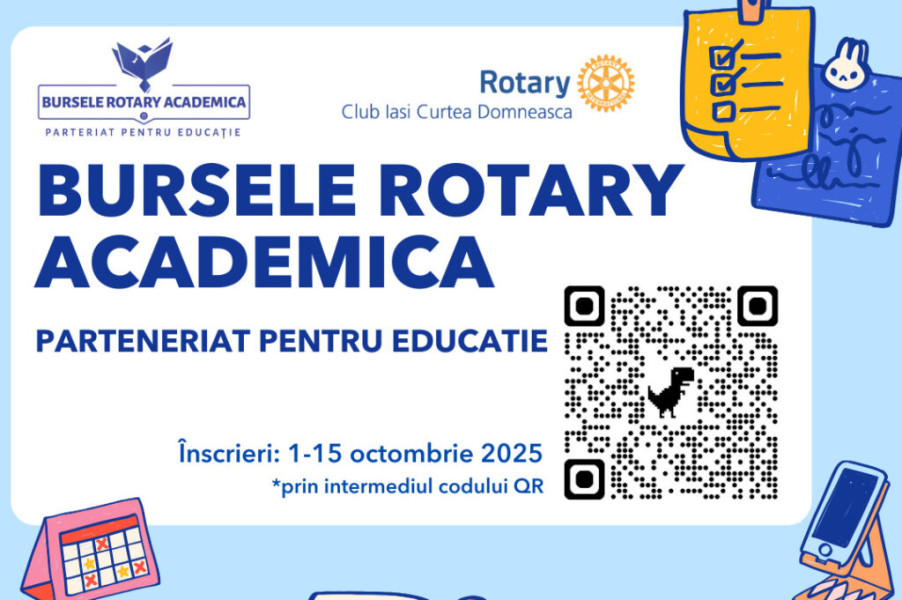 Clubul Rotary Iași Curtea Domnească lansează înscrierile pentru bursele Academica 2025-2026