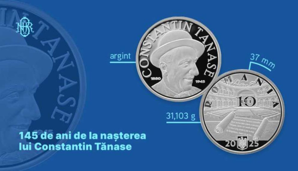 BNR lansează o monedă din argint dedicată lui Constantin Tănase