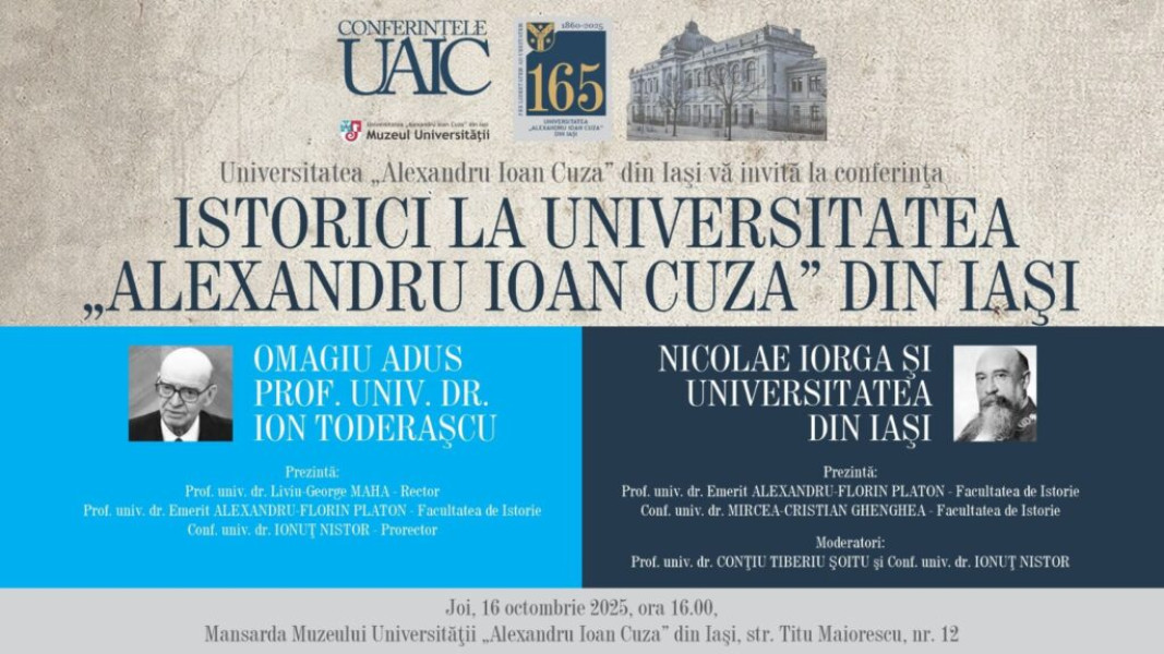 UAIC Iași organizează conferința „Omagiu adus prof. Ion Toderașcu” de Ziua Universității