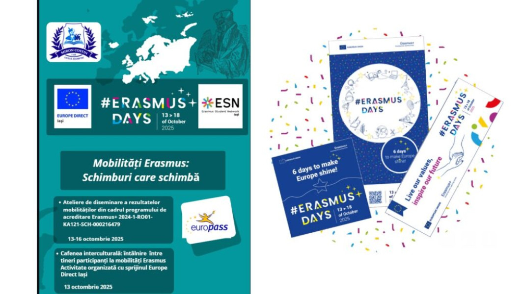 Liceul Miron Costin din Iași a sărbătorit Erasmus Days 2025 cu activități interculturale diverse
