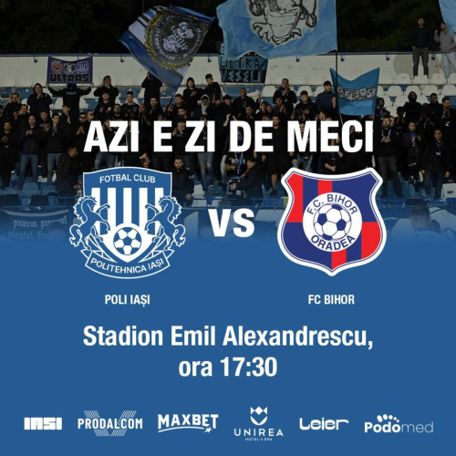 Poli Iași poate reduce diferența de puncte în fața FC Bihor în duelul din Copou